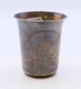 A Russian silver beaker. 7.5 cm high. 66.