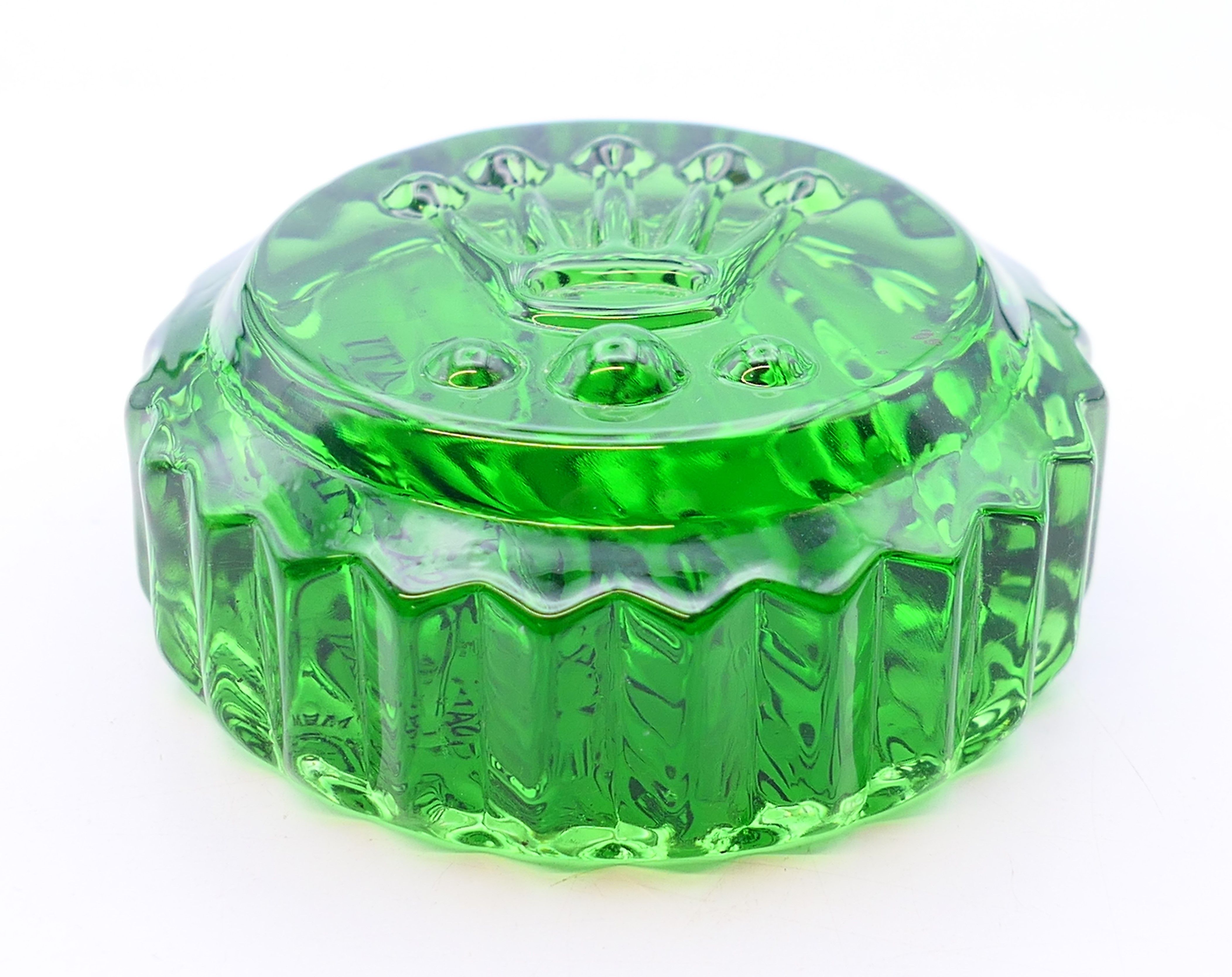 A round Rolex green glass paperweight. 7 cm diameter. - Image 2 of 4