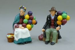 A Royal Doulton The Balloon Man and The Old Balloon Seller. The largest 17.5 cm high.