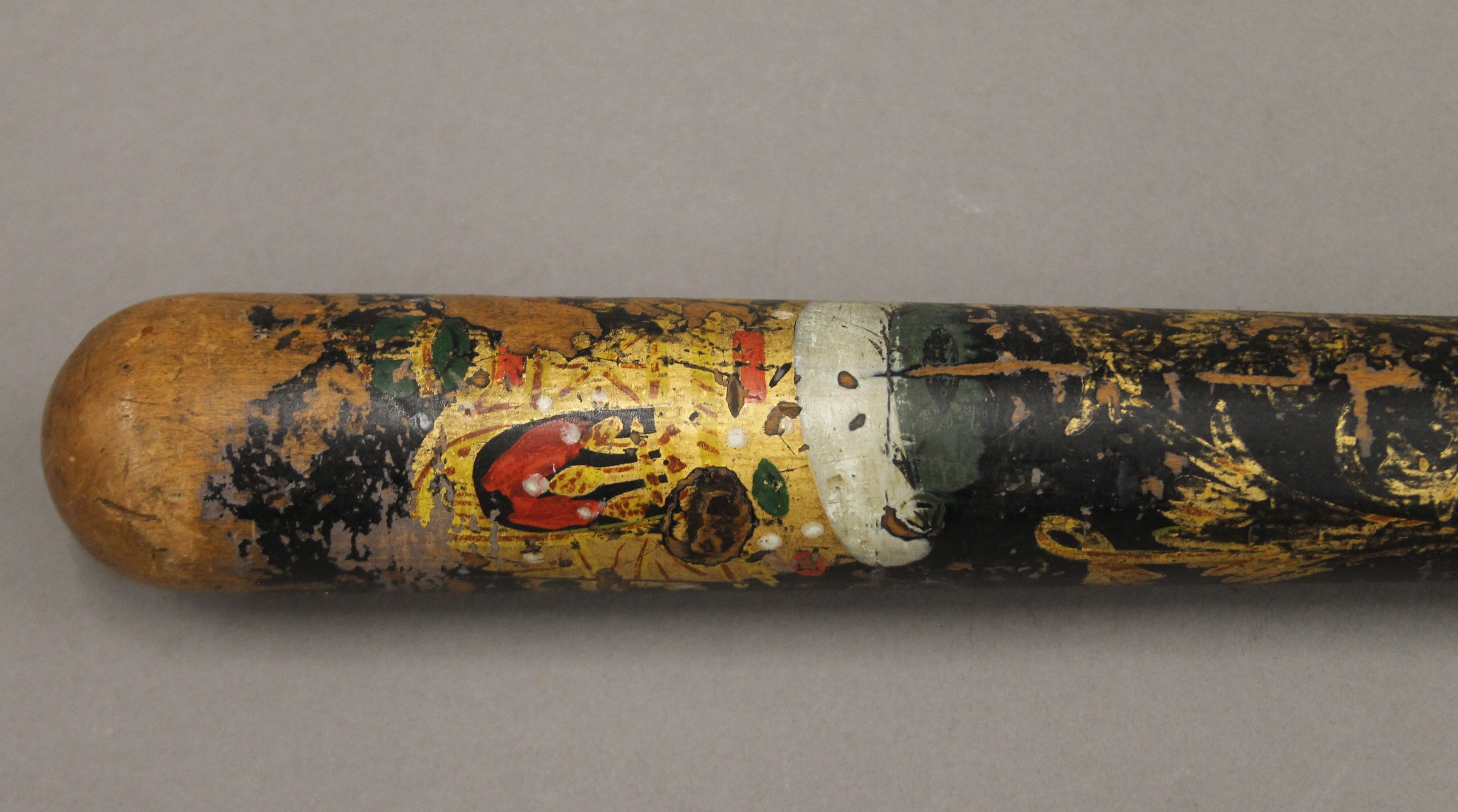 A Victorian painted wooden truncheon. 43 cm long. - Image 3 of 7