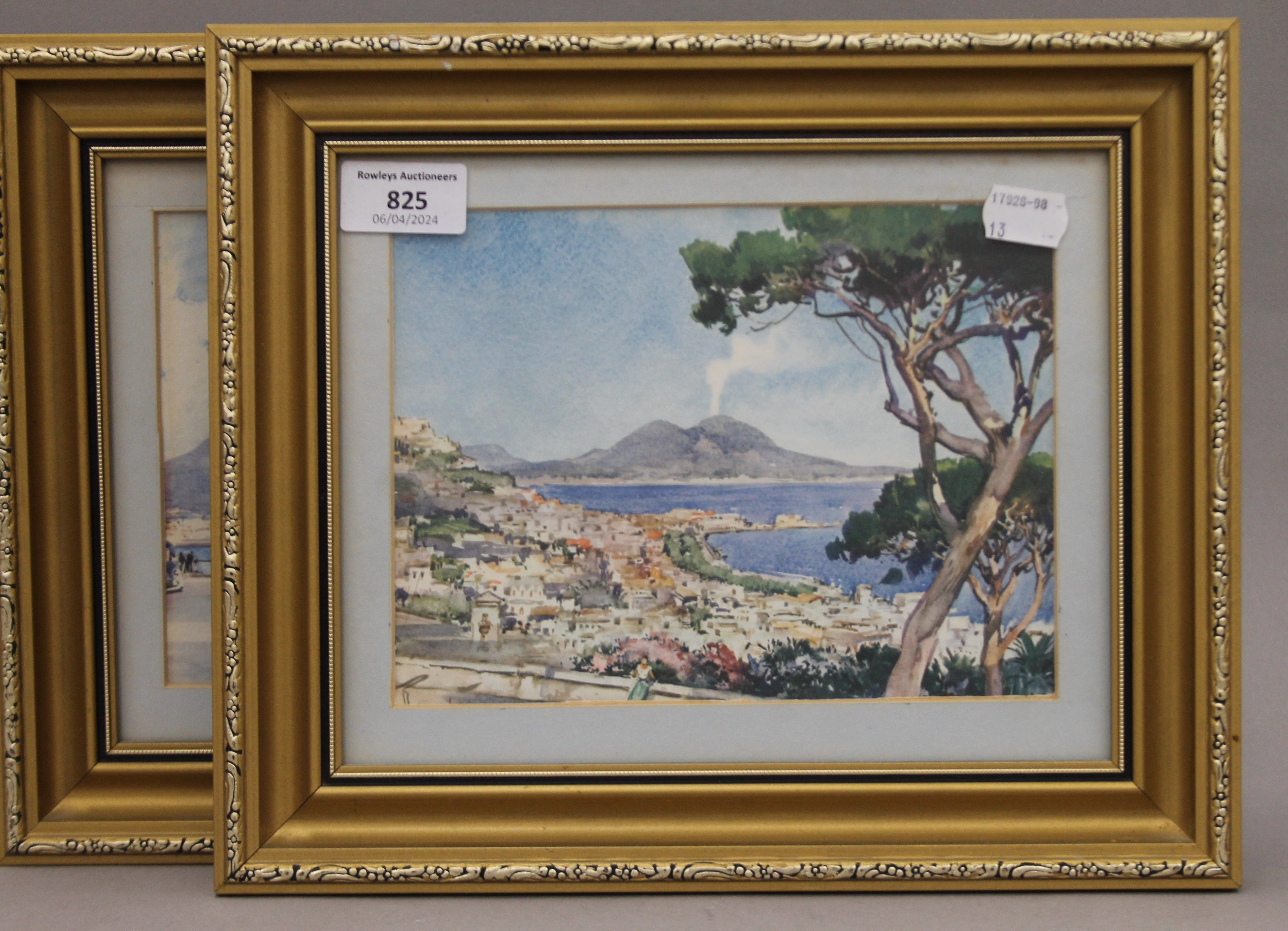 A pair of Naples 1960's prints, each framed and glazed. 20 x 15 cm. - Image 2 of 5