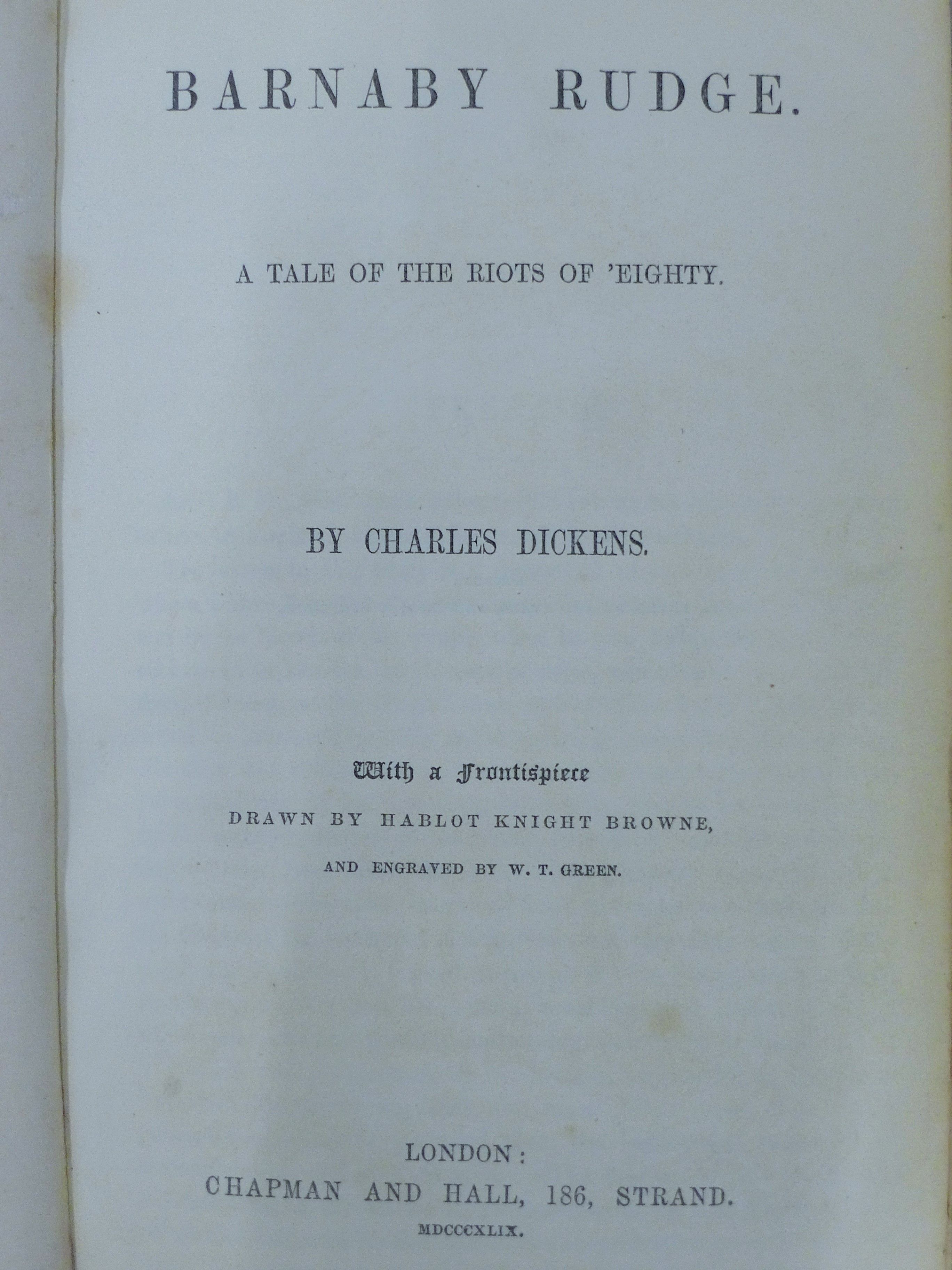 A collection of early leather-bound volumes of popular novels by Charles Dickens, - Image 6 of 9