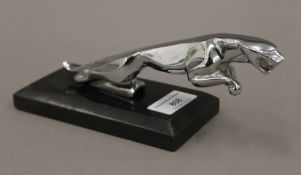 A jaguar car mascot on stand. 21 cm long overall.