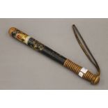 A Victorian painted wooden truncheon. 43 cm long.