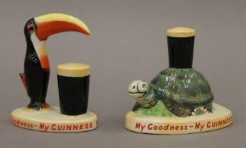 Two Carltonware Guinness figures. The largest 9 cm high.