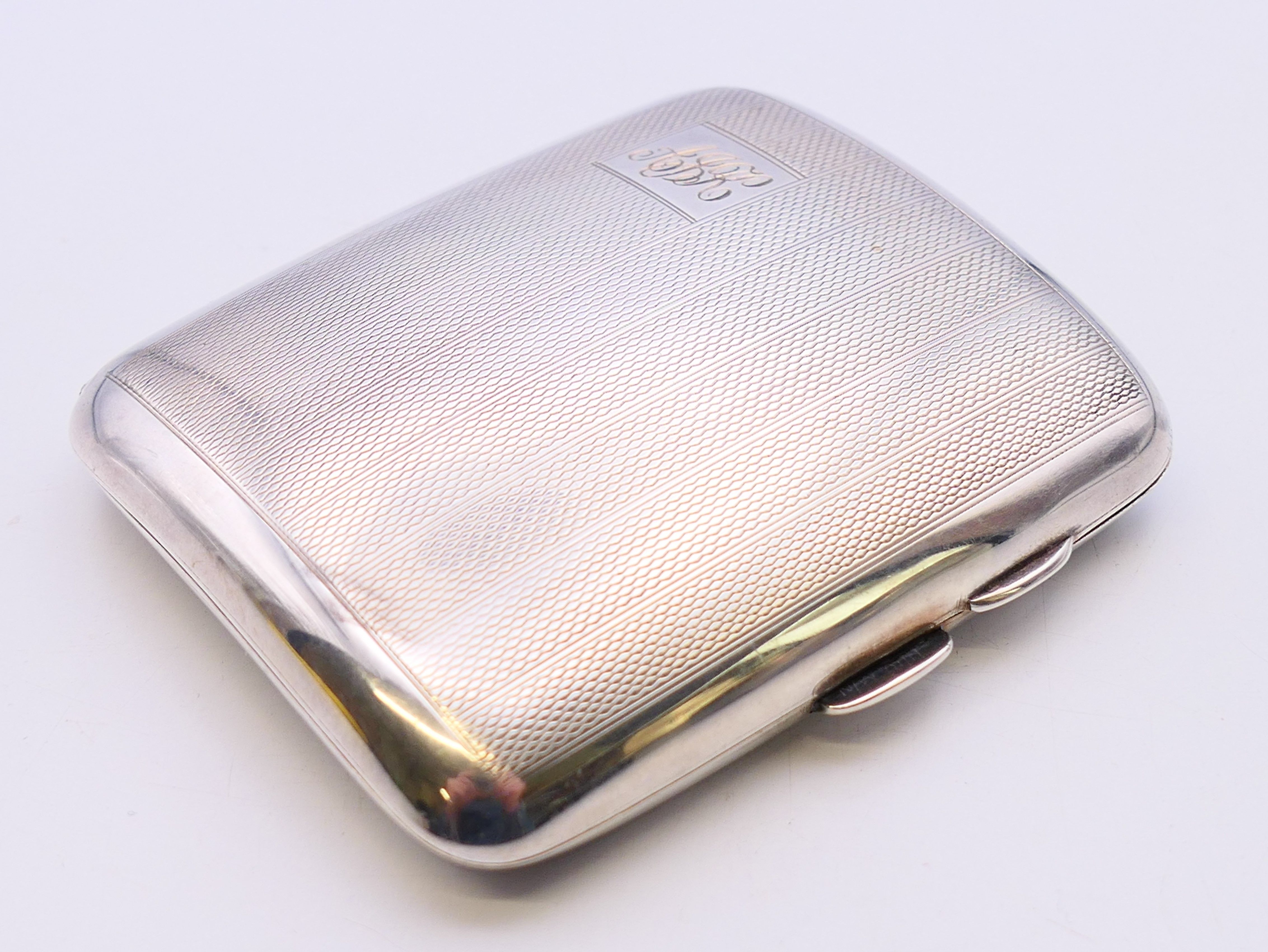 A silver cigarette case, a silver ladle and a silver plated Christening mug. - Image 11 of 15
