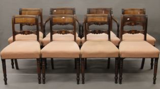 A set of eight 19th century mahogany dining chairs including two carvers.