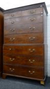 A 19th century mahogany secretaire chest on chest. 117 cm wide x 191 cm high.