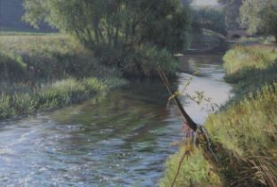 PETER BARKER (born 1954) British, High Summer by the Welland, oil on canvas, signed, framed.