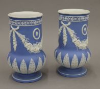 A pair of 19th century Adams Tunstall blue jasper vases. 20 cm high.