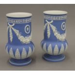 A pair of 19th century Adams Tunstall blue jasper vases. 20 cm high.