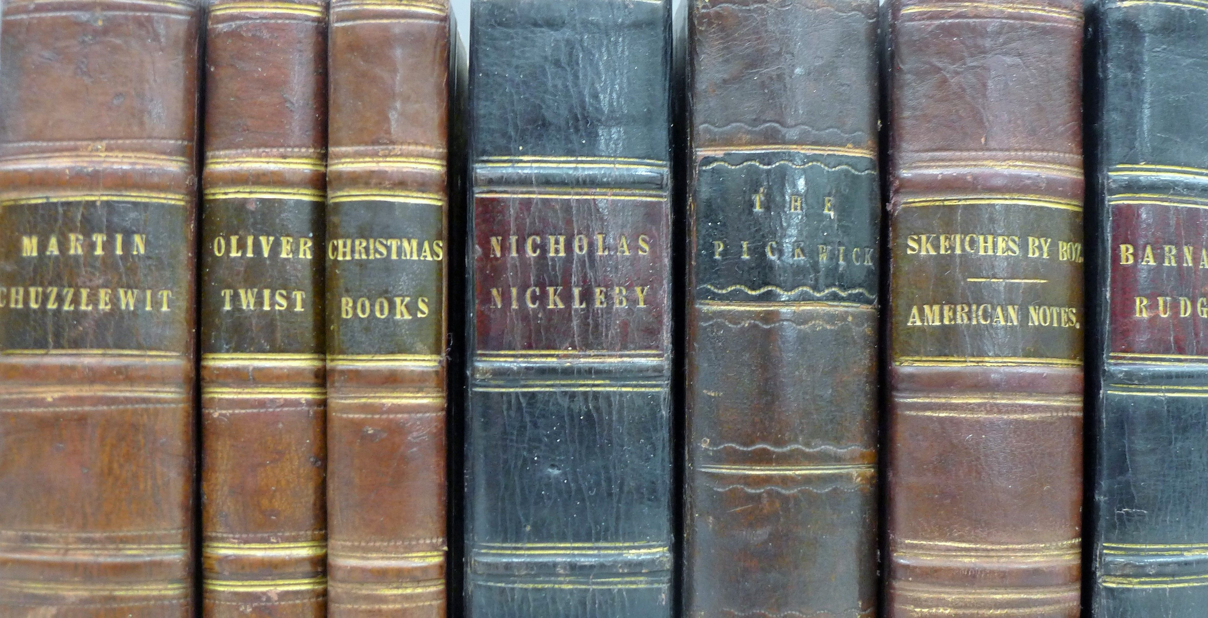 A collection of early leather-bound volumes of popular novels by Charles Dickens, - Image 9 of 9