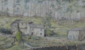 IVY E SMITH (1906-1983) British (AR), The Old Mill, Arkengarthdale, Yorkshire, pen and watercolour,