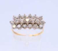 A 9 ct gold dress ring. Ring size R/S.