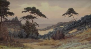 O MEZLER, Landscape, oil on canvas, framed. 77 cm x 41.5 cm.