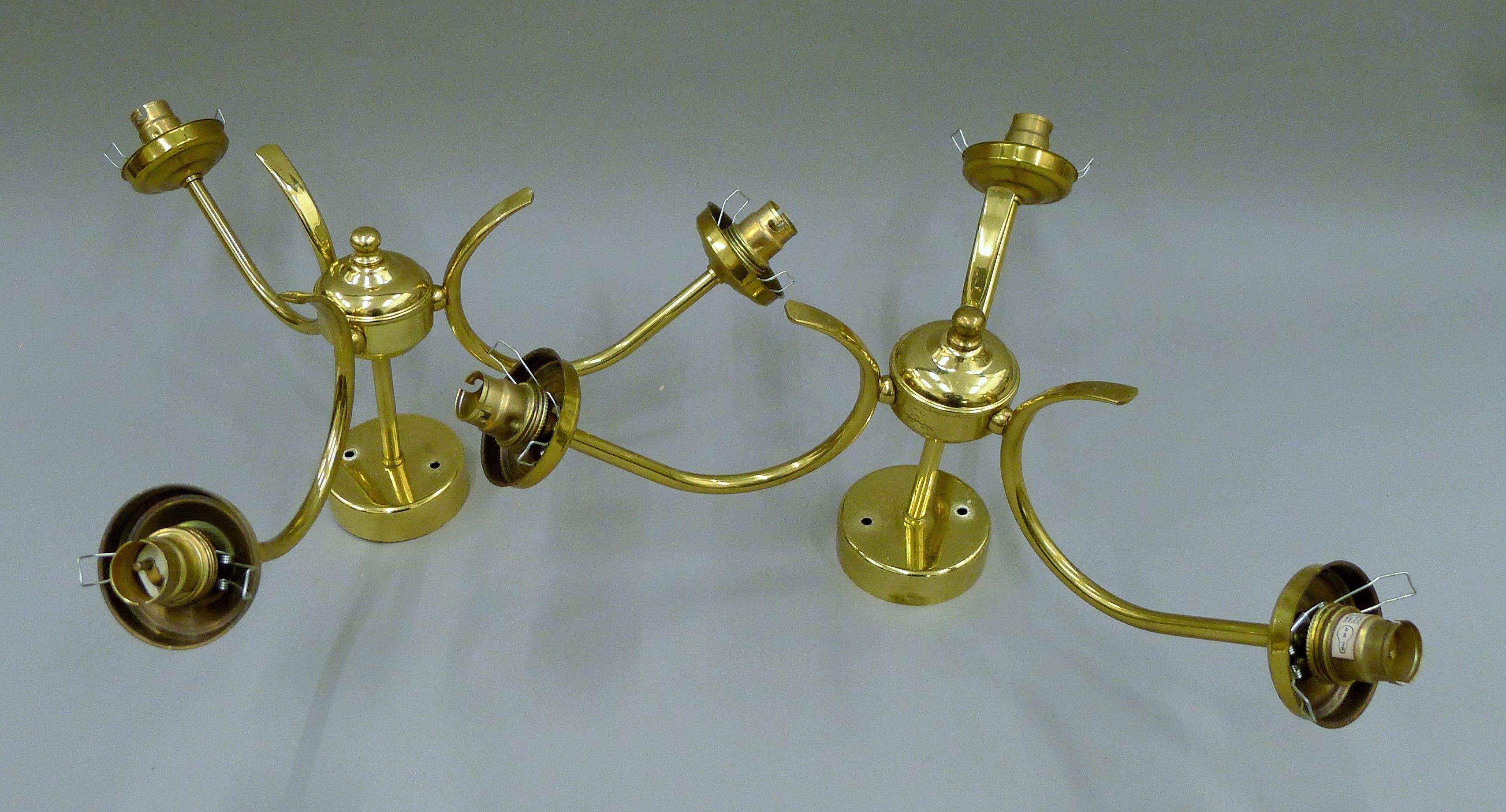 A mid-20th century ceiling light and two matching wall lights together with two modern ceiling - Image 2 of 2