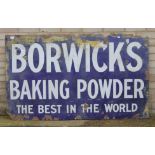 A Borwicks Baking Powder enamel advertising sign. 153 cm x 91.5 cm.