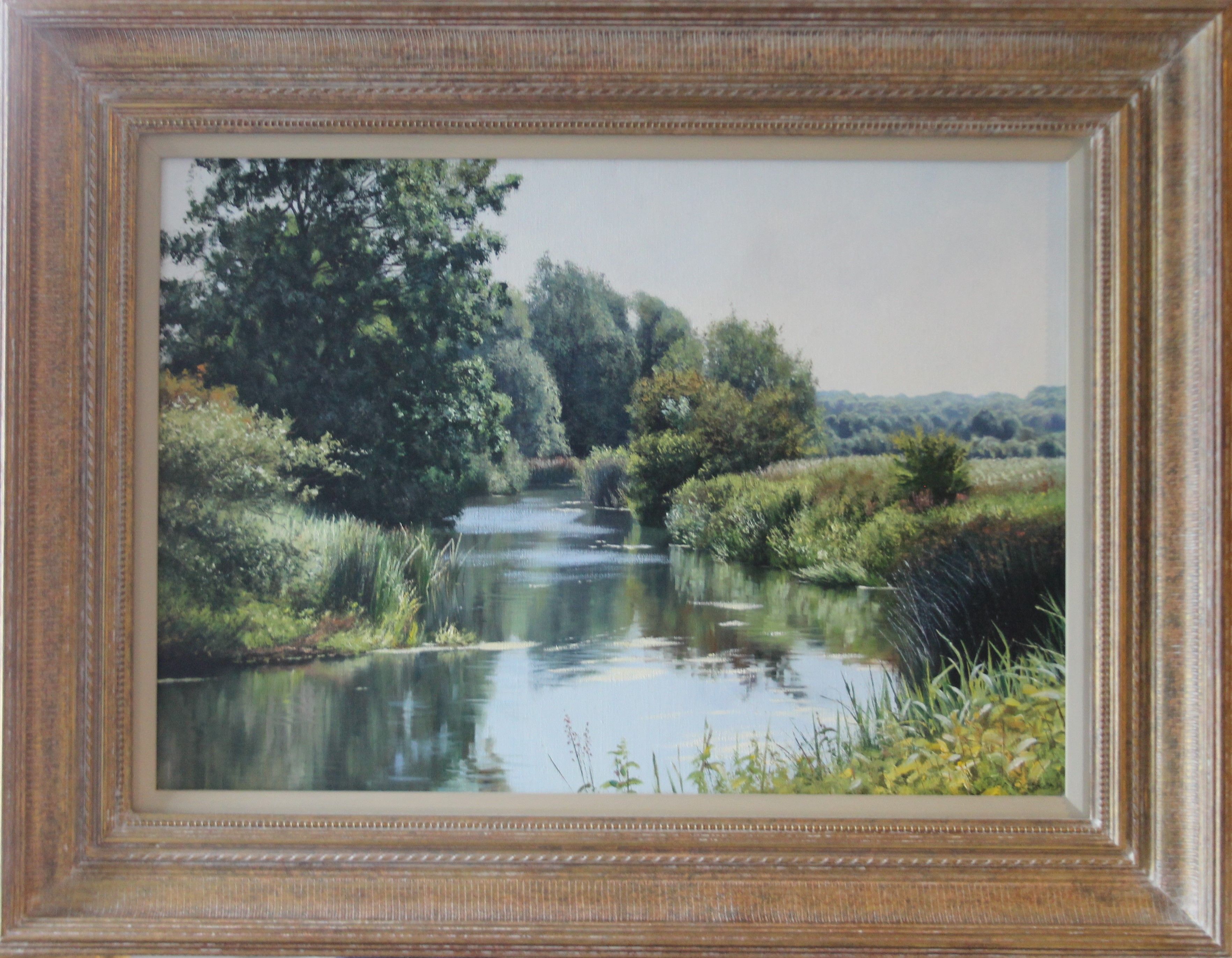 PETER BARKER (born 1954) British, High Summer, River Welland, oil on canvas, signed, framed. - Image 2 of 3