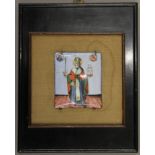 A small 19th century Orthodox enamel icon depicting a saint inscription verso Lent by Sir John