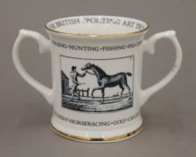 A loving cup - The British Sporting Art Trust celebrating 40 years 1977 to 2017, fine bone china,