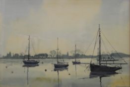 Colliers Reach The Blackwater, Essex, watercolour, unsigned, framed and glazed. 53 x 35.5 cm.