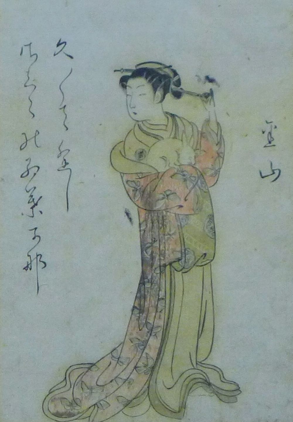 An 18th century Japanese woodblock titled Actress and another original Japanese woodblock titled