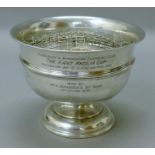 A silver hare coursing trophy bowl,