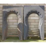 Two Victorian cast iron fireplaces.