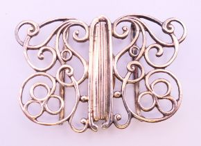 A silver hallmarked nurse's buckle. 7.5 cm x 5 cm.