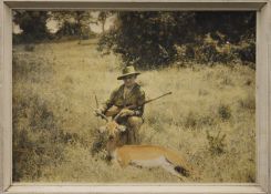 Four framed hunting photographic prints. 37.5 x 28 cm overall.