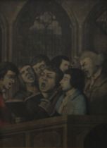 A pair of 19th century coloured engravings, The Church Choristers and The Country Doctor,