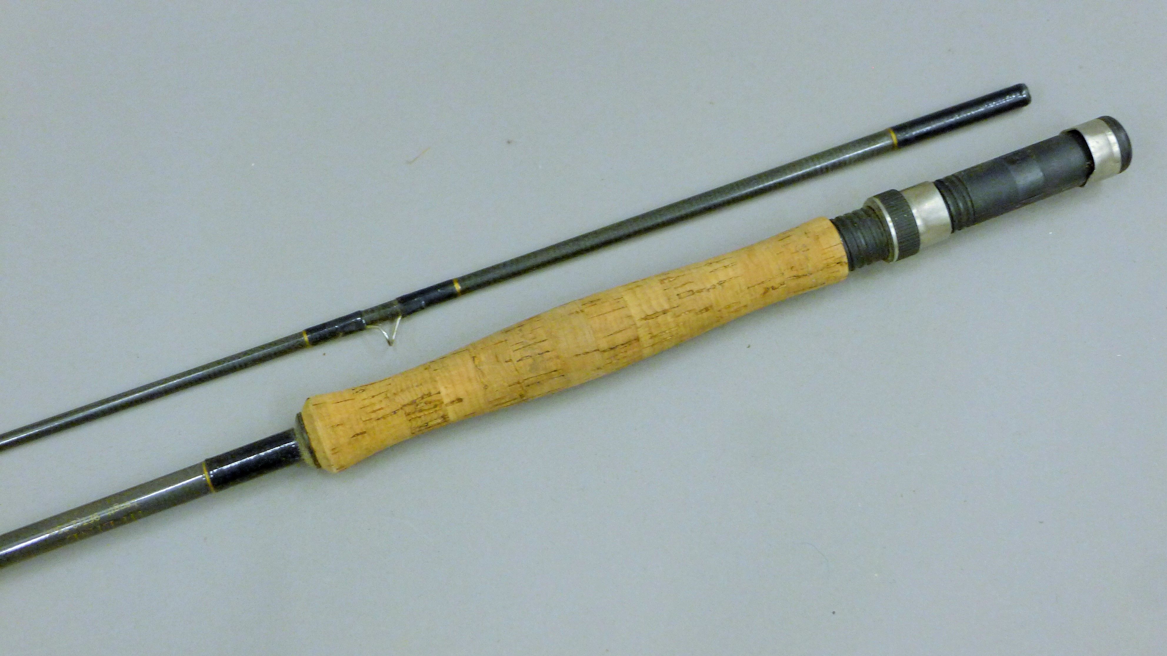 A Henry Aiken of London split cane rod, two other split cane rods and a carbon fibre rod. - Image 6 of 8