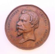A Victorian industrial revolution medallion. 5 cm diameter.