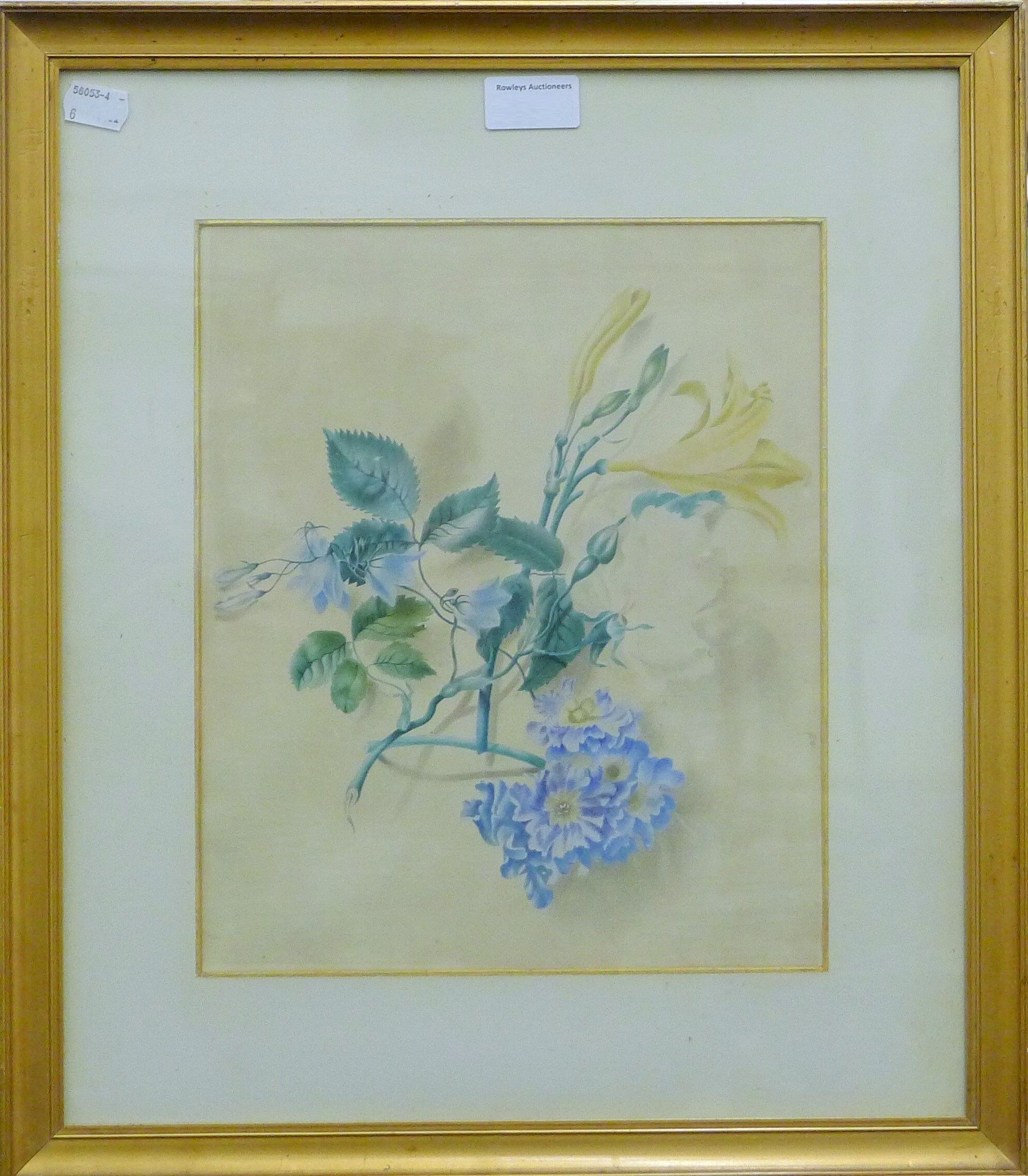 A pair of Victorian floral watercolours, each framed and glazed. 41.5 x 47 cm overall. - Image 2 of 4