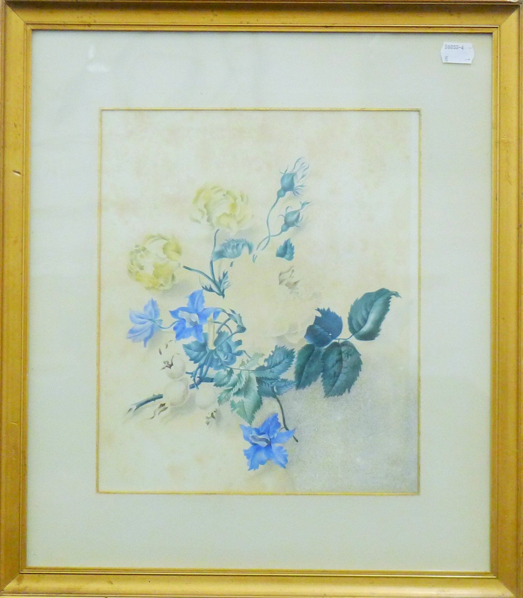 A pair of Victorian floral watercolours, each framed and glazed. 41.5 x 47 cm overall. - Image 4 of 4