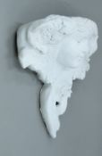 A white painted composite wall planter formed as an Art Nouveau girl. 37 cm high.
