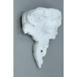 A white painted composite wall planter formed as an Art Nouveau girl. 37 cm high.