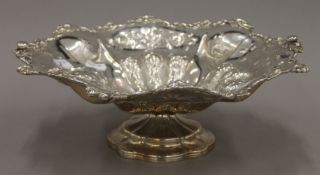 A large silver-plated bowl. 32 cm diameter.