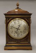 A 19th century mahogany bracket clock. 52 cm high.