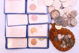 A collection of various coins.