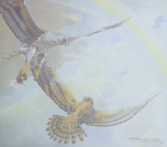 ENNION, ERIC (1900-1981) British (AR), Montagu's Harriers, print, numbered 277 of 525. 37 x 41 cm.