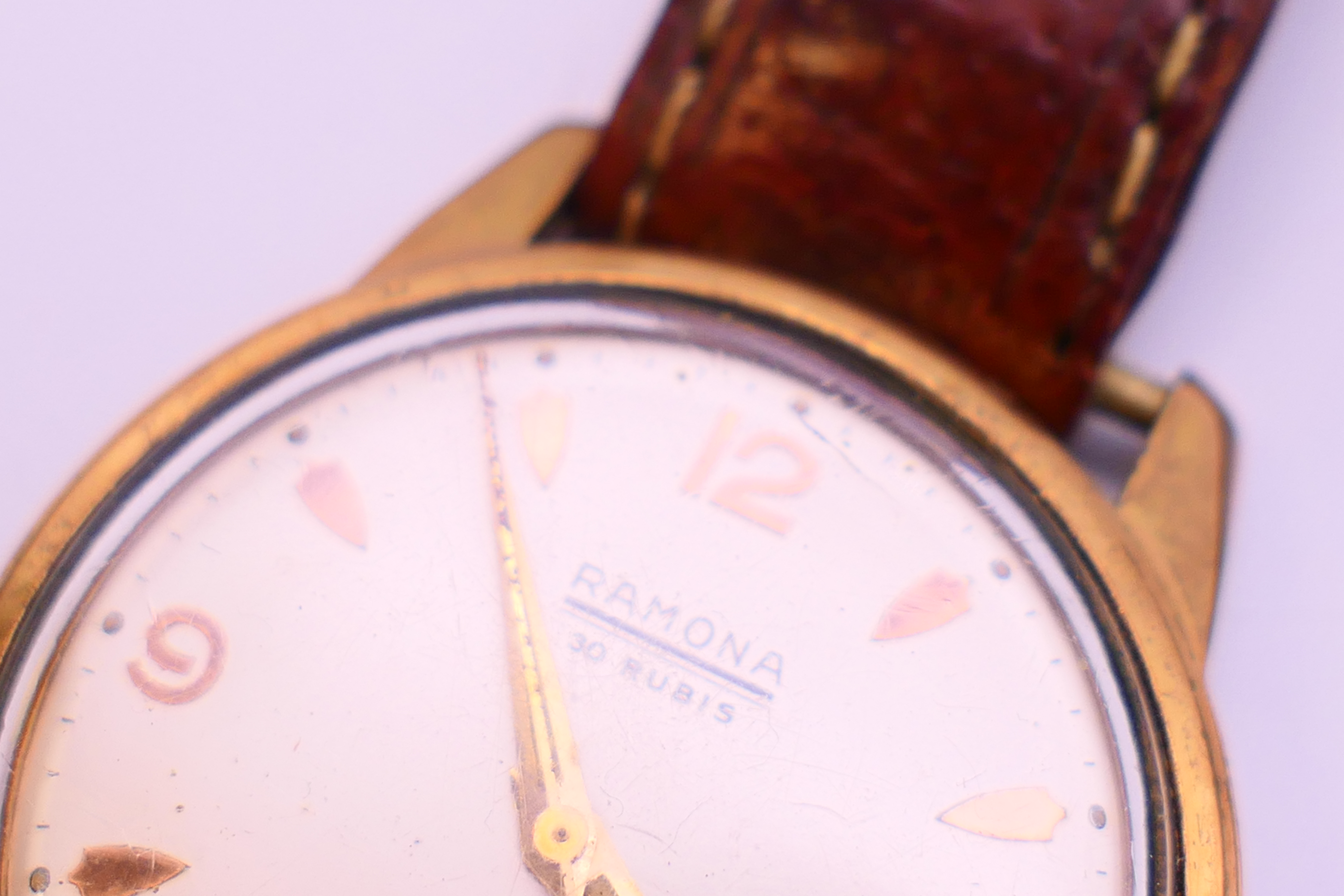 A 1960s Ramona 30 Rubis Incabloc gentleman's wristwatch. 3.5 cm diameter. - Image 2 of 6