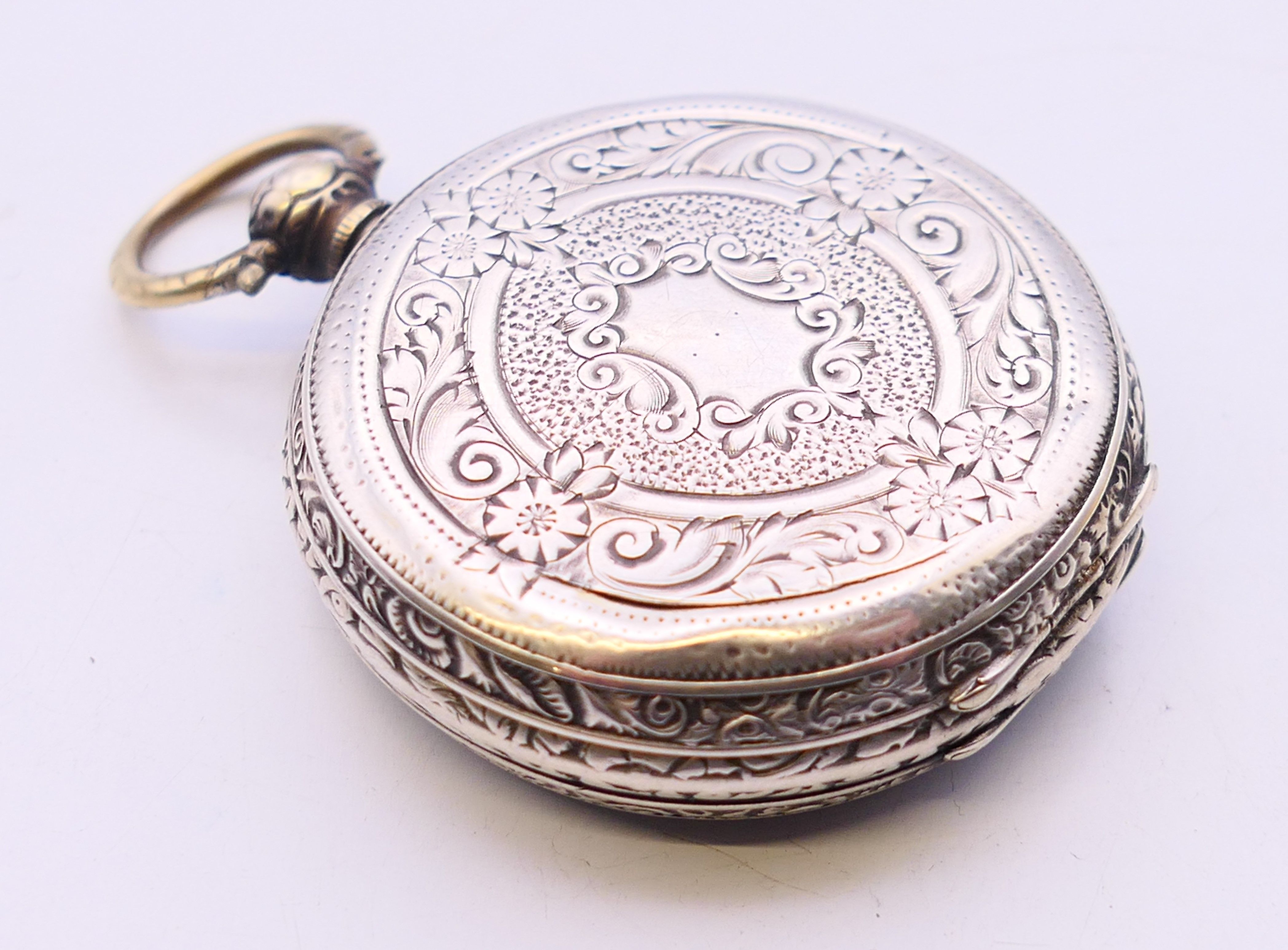 Five silver pocket watches. Largest 5 cm diameter. - Image 31 of 39