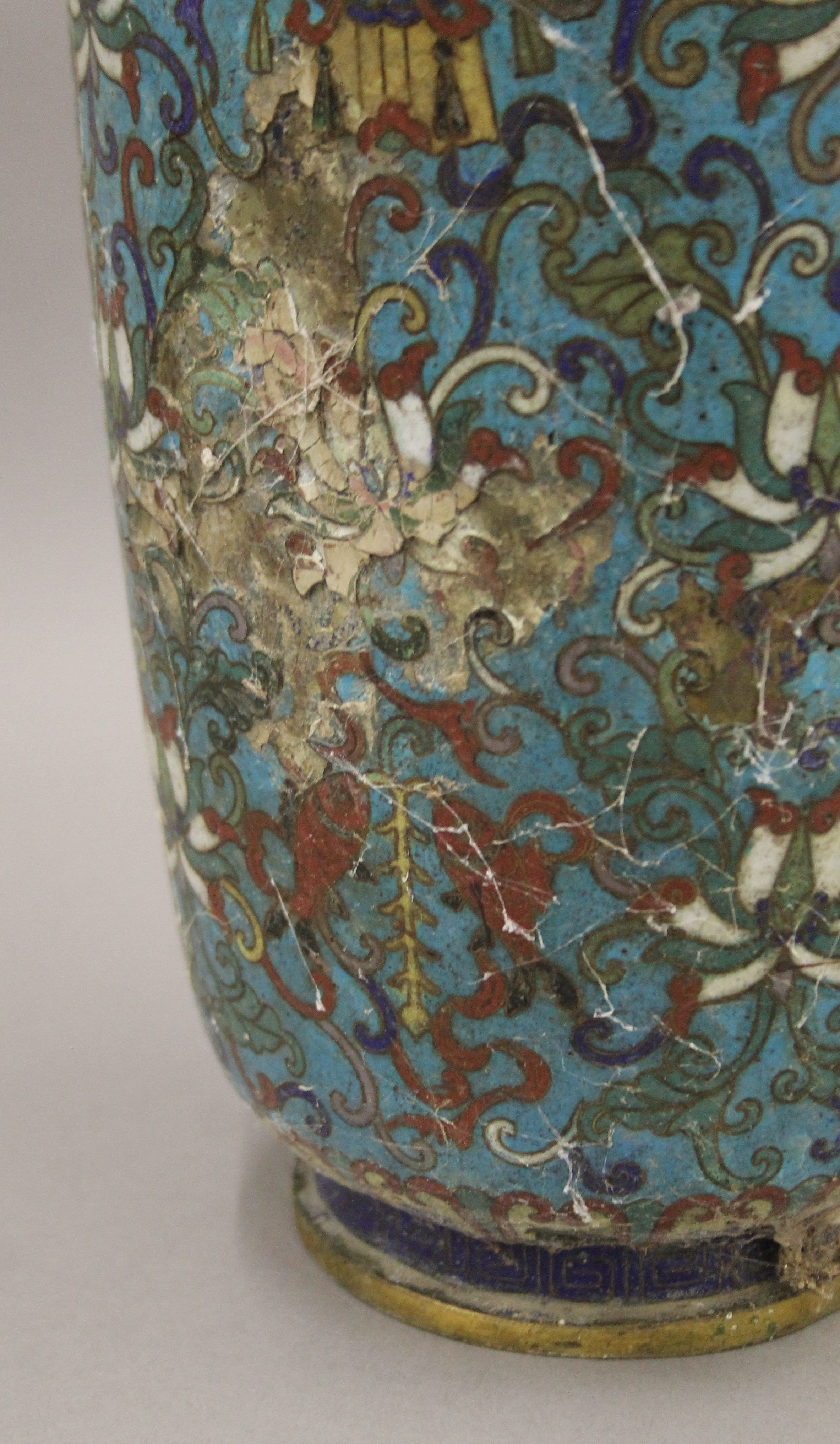 A Chinese cloisonne vase. 42.5 cm high. - Image 5 of 7