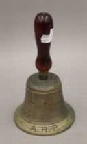 An A R P handbell. 22 cm high.