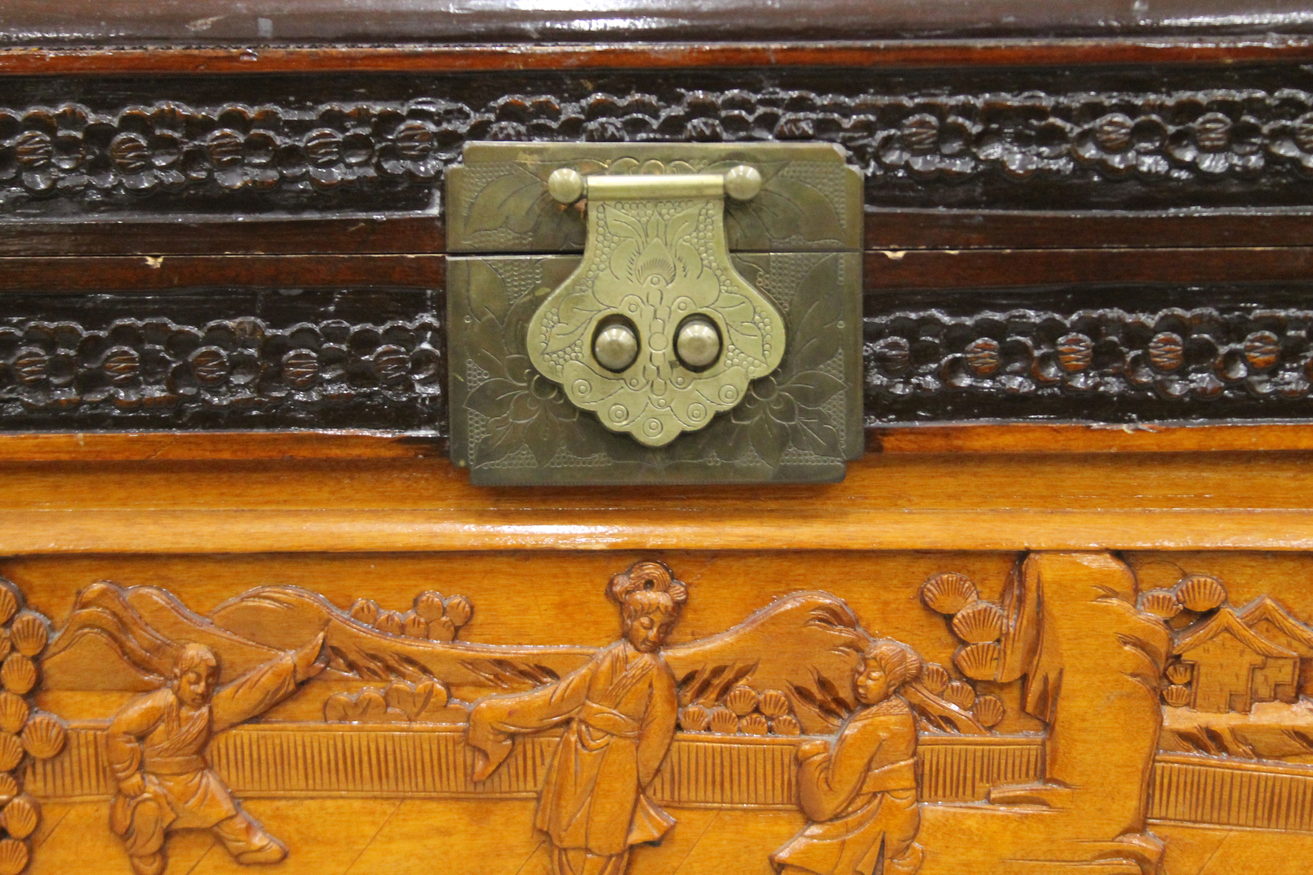 An Eastern carved trunk. 69 cm wide. - Image 7 of 7