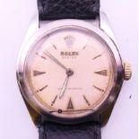 A 1952/53 Gentleman's Rolex Oyster wristwatch, on later strap, in a Rolex box. 3.5 cm wide.