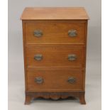 An early 20th century three drawer mahogany chest of drawers. 64.5 cm wide.