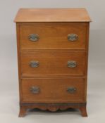 An early 20th century three drawer mahogany chest of drawers. 64.5 cm wide.