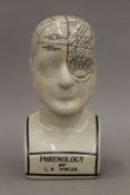 A phrenology head. 23.5 cm high.